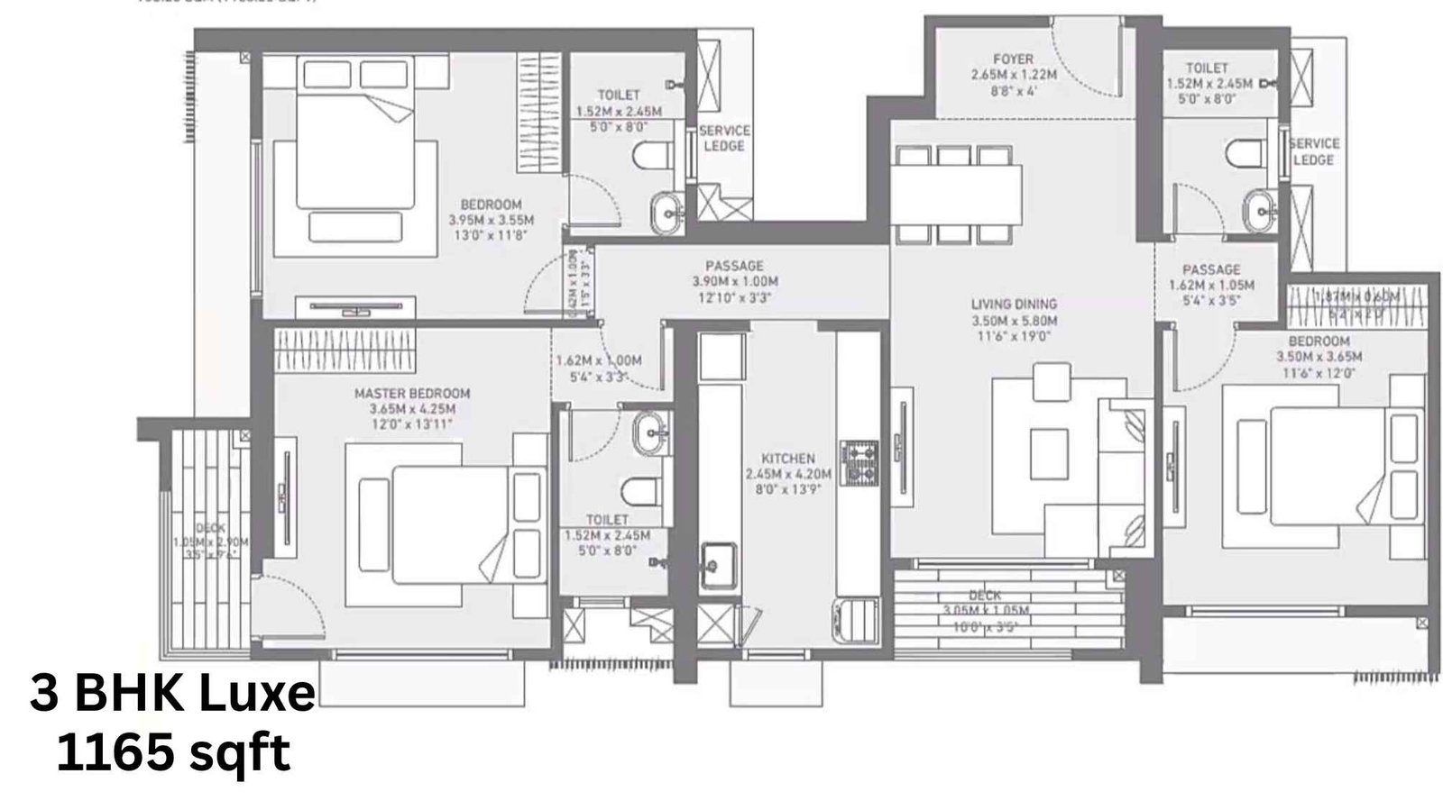 Birla-Taranya-Floor-Plan-3-BHK-Luxe-1165-sqft